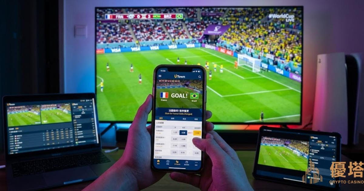 世足場中投注滾球畫面示意圖：手機即時下注